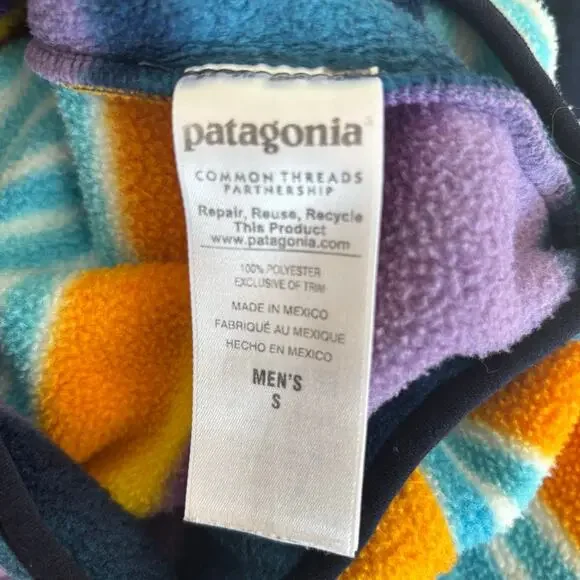 Patagonia Men's Synchilla Fleece Pullover Fitz Stripe Cabincore Size Small - Picture 7 of 9